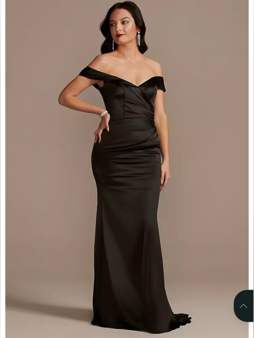 Black Off-The-Shoulder Evening Gown